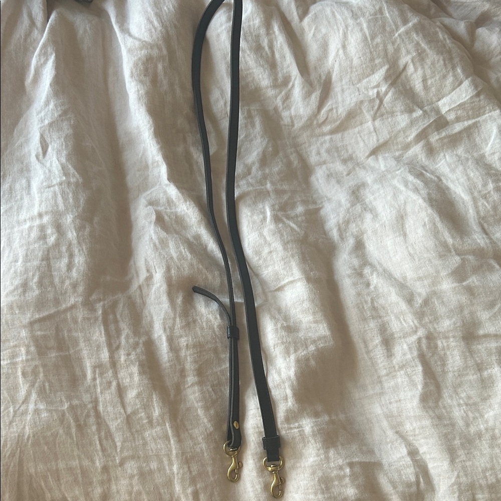 Clare V. black leather crossbody strap